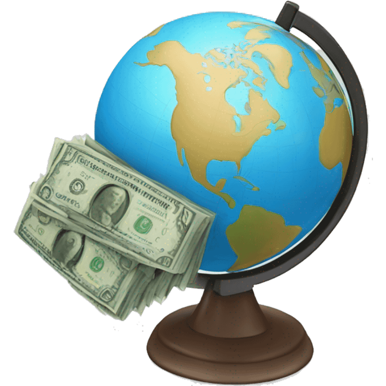 Globe with money and tech emoji