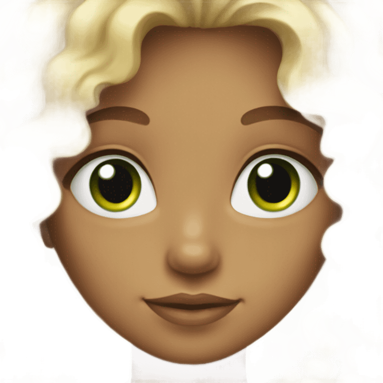 Girl with curly blonde hair and green eyes emoji