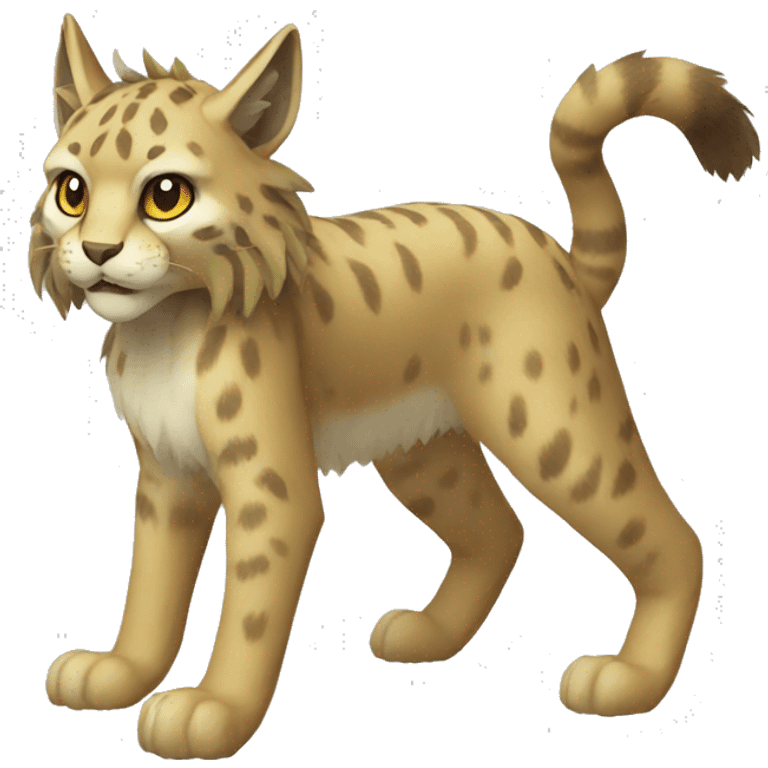 Grass-type Fakémon-Lynx full body emoji