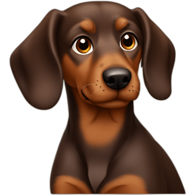 A hard hair daschaund dog brown emoji