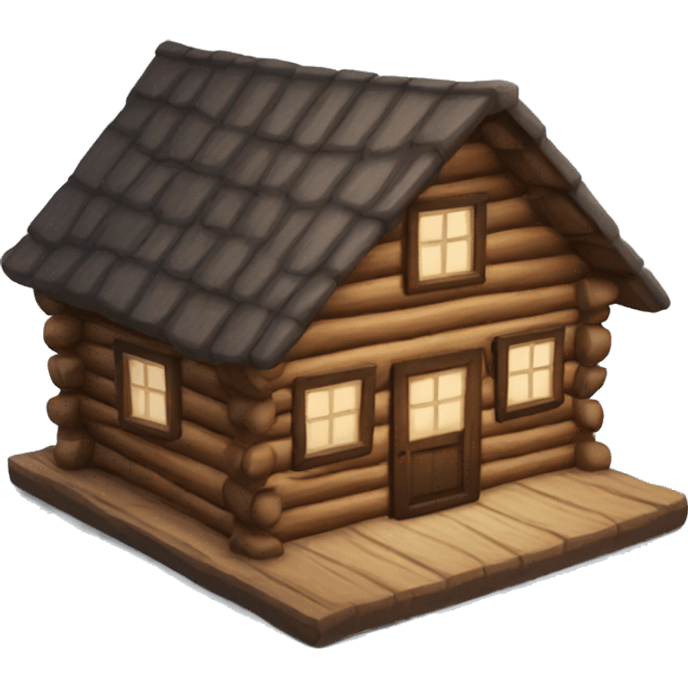 Cozy log cabin  emoji