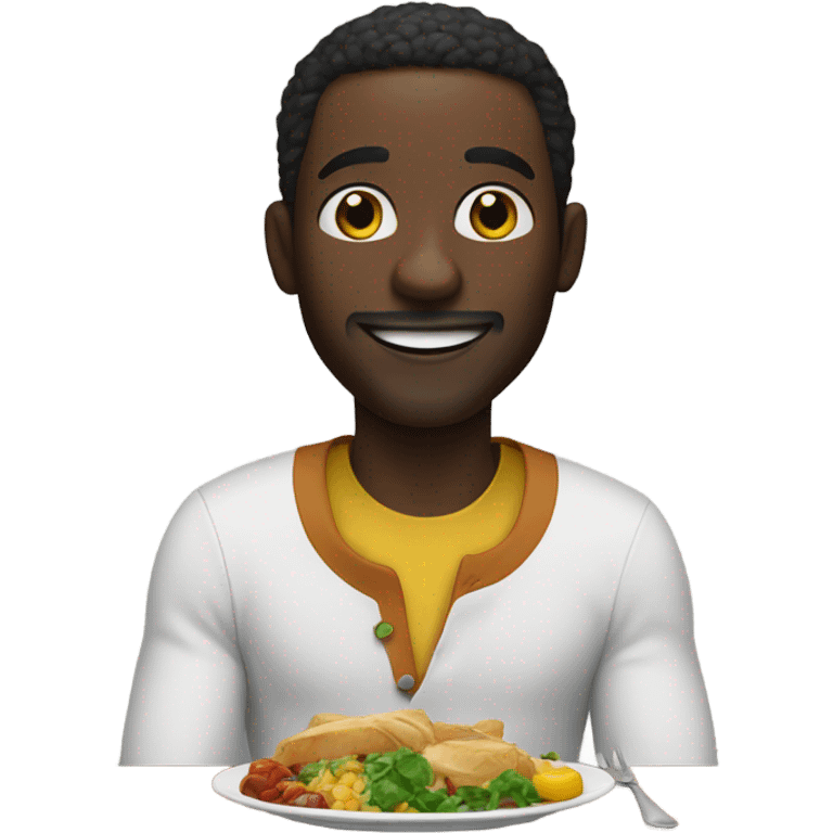 Black guy eating  emoji