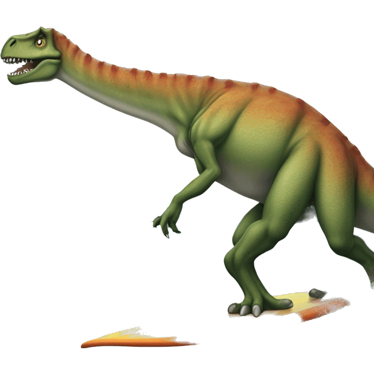 Dinosaure sur une planche de surf emoji