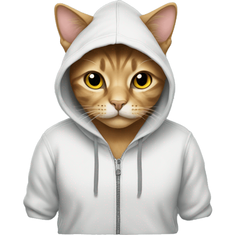 Cat wearing a hoodie emoji