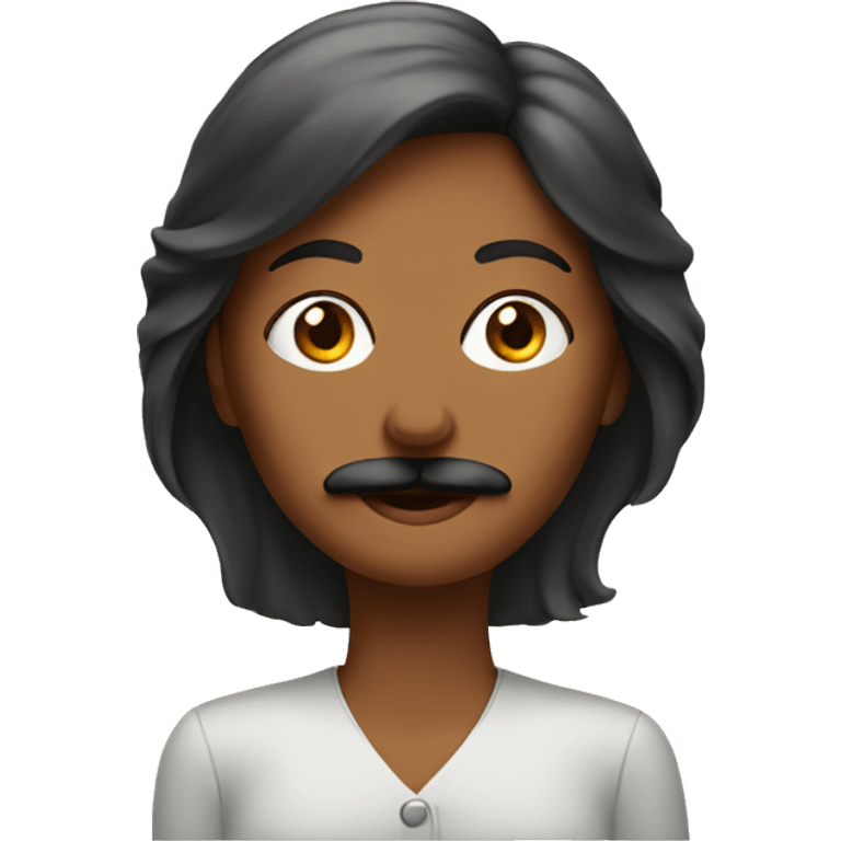 Woman sitting in moustache  emoji