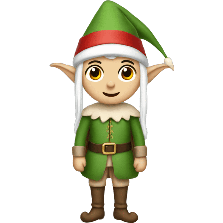 Elf with long bird and beige cap emoji