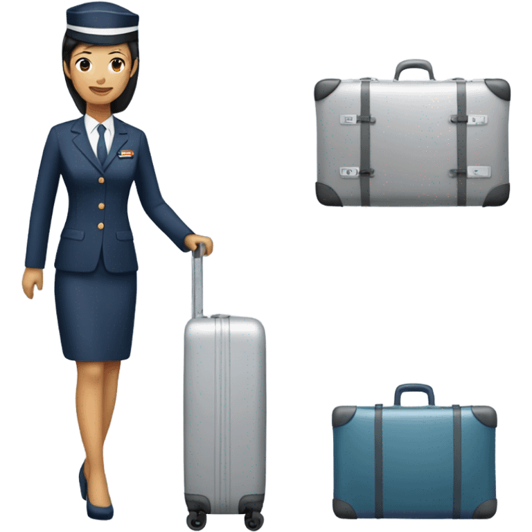 asian FLIGHT ATTENDANT WITH A LUGGAGE emoji