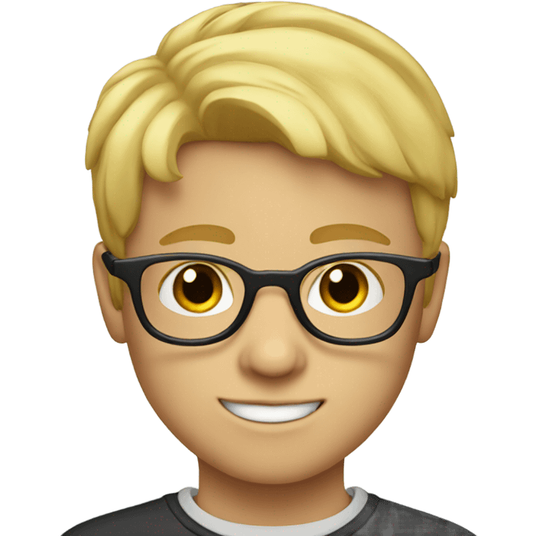 blonde boy in glasses portrait emoji