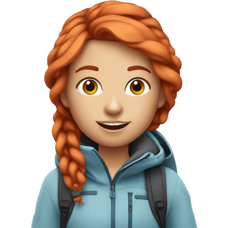 red hair girl skiing emoji