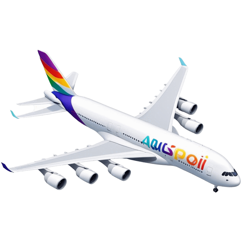 Airbus A380 - Airbus (Model Year: 2021) (Iconic colour: White with colorful tail) emoji