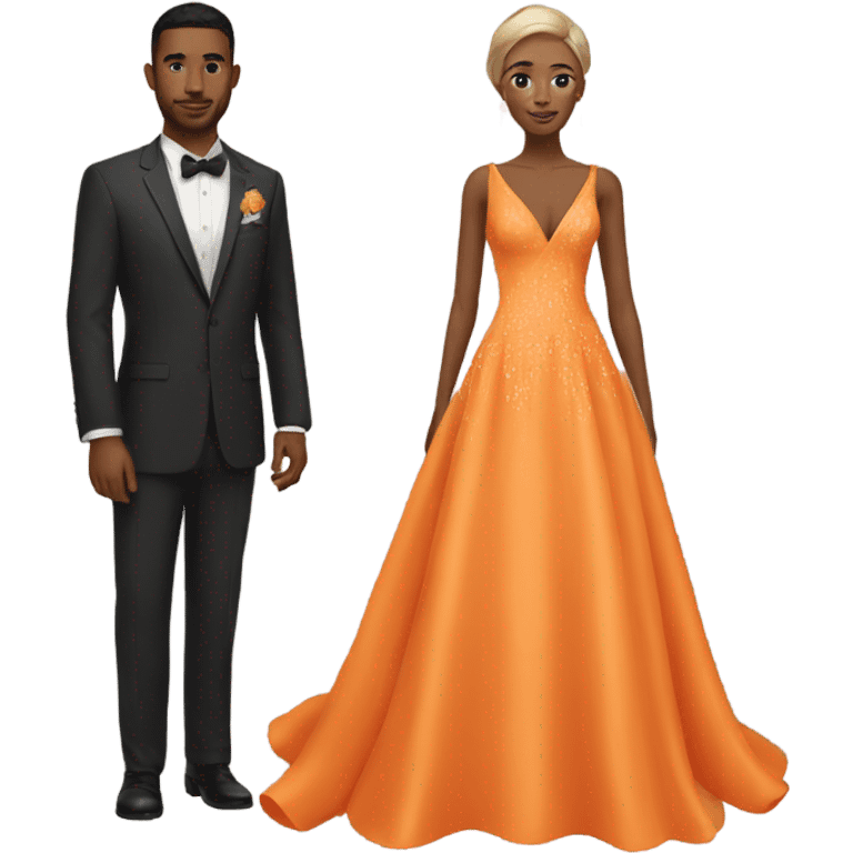 orange wedding dress with deep V emoji