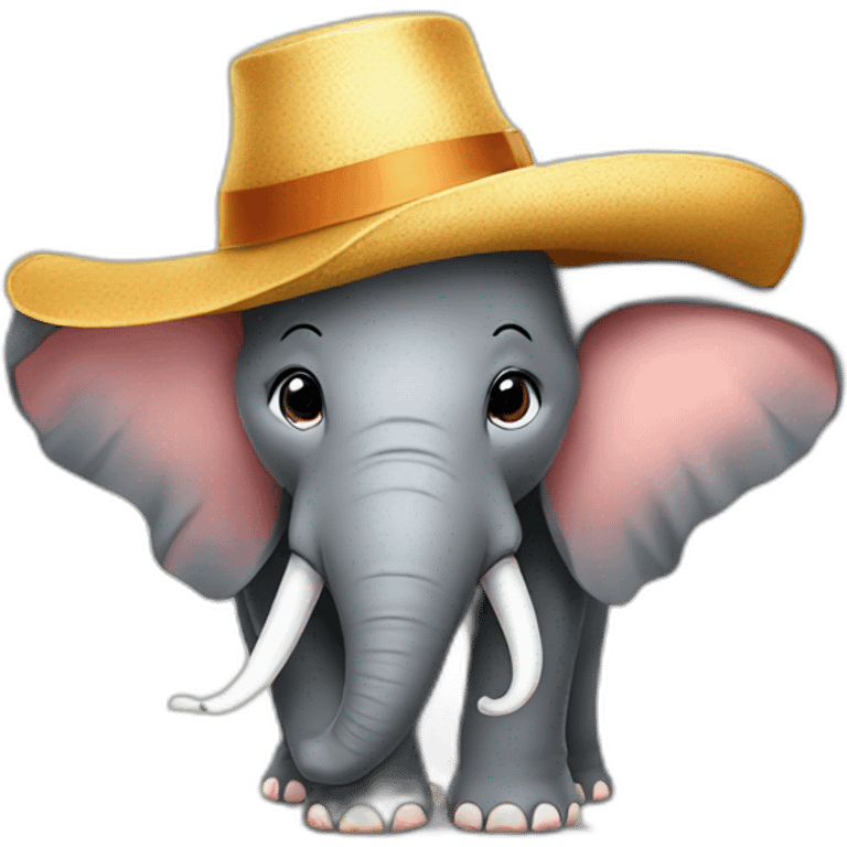 elephant in a big hat emoji