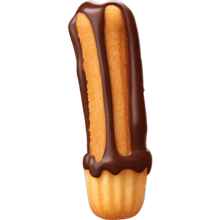 Chocolate dipped churro tip emoji