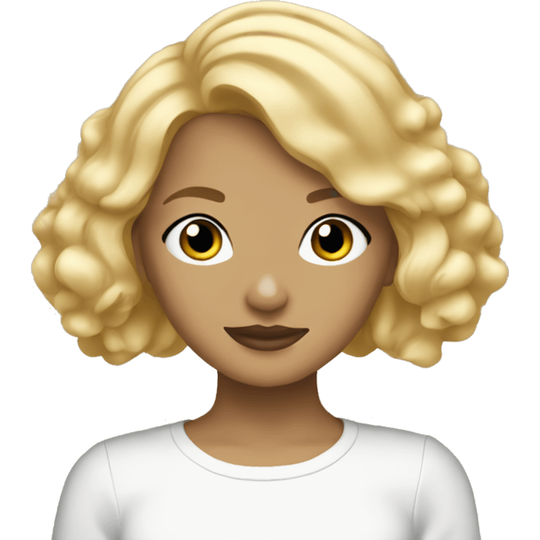 Blonde girl with blonde maltipoo emoji