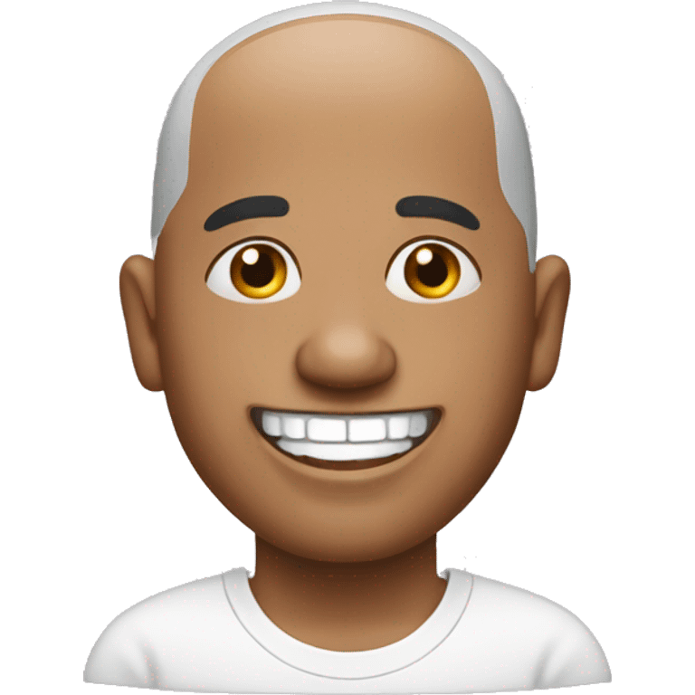 bald man with earrings with silver teeth emoji