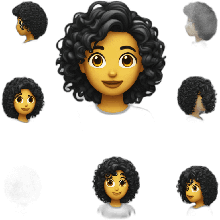 Chica con cabello rizado  emoji