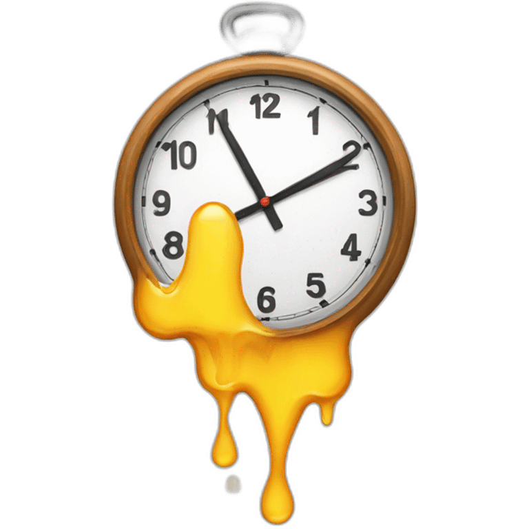 a clock melting emoji