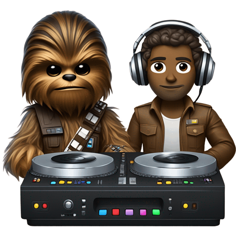 Chewbacca and Han Solo as DJs emoji