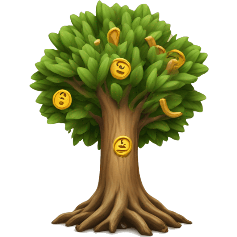 a dried up tree where the root is money emoji