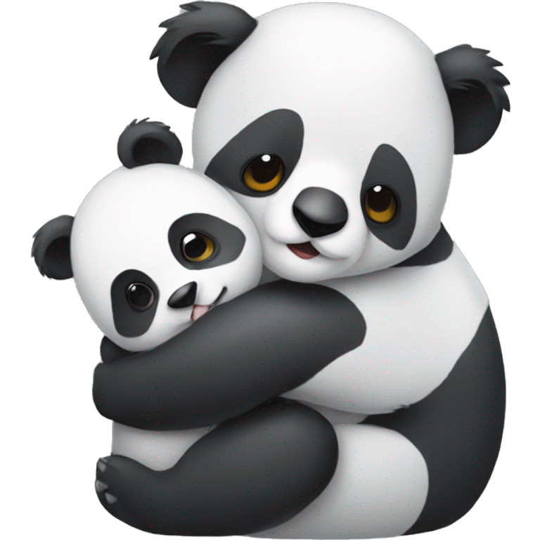 Panda hugging a koala emoji