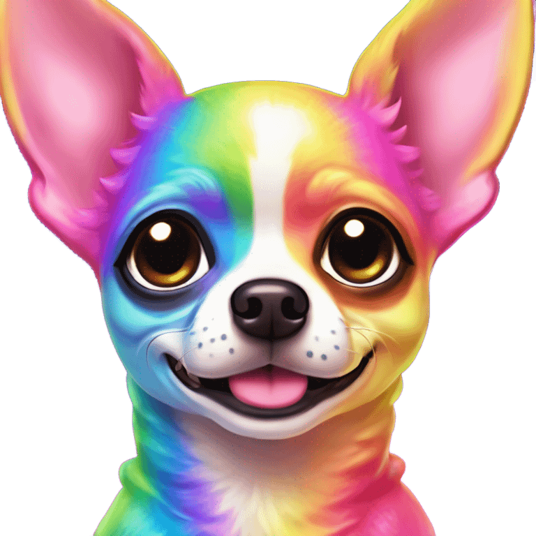 Rainbow Lisa Frank Chihuahua ￼ emoji