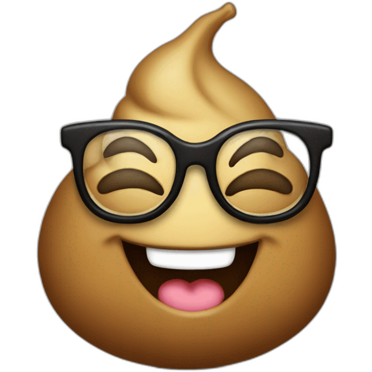 Happy poop with glasses emoji