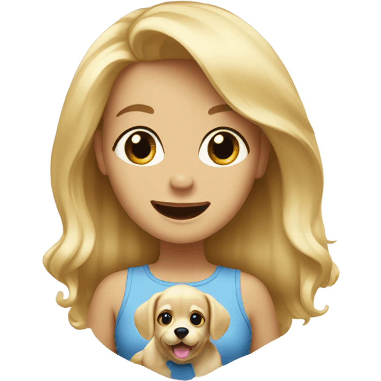 Blonde hair woman excited for puppy emoji