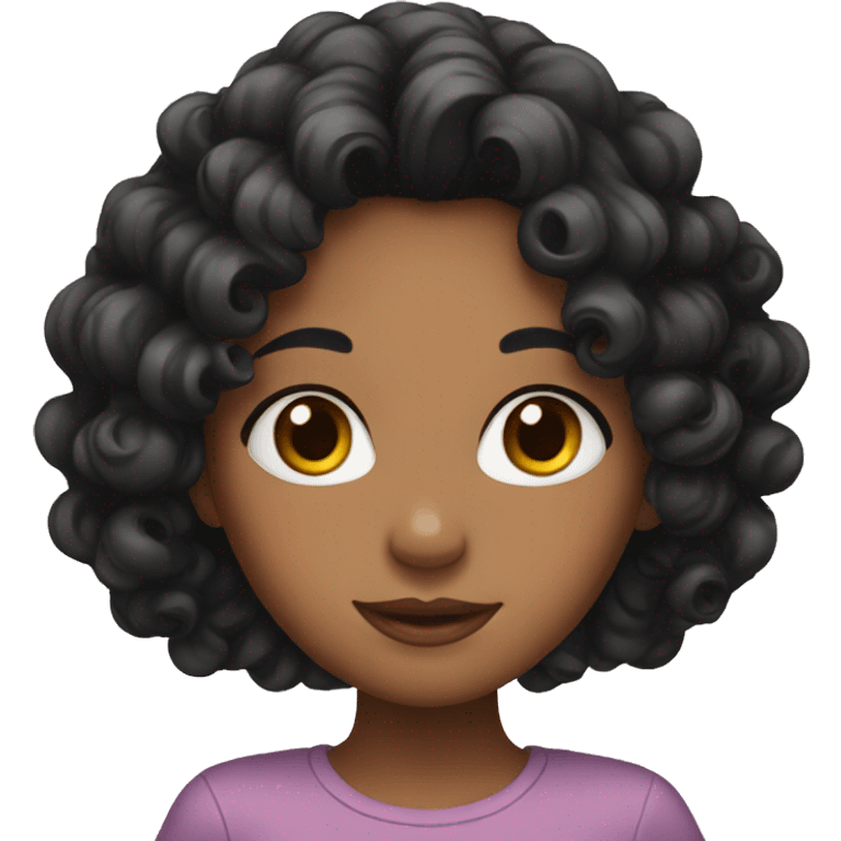 girl with curly black hair emoji