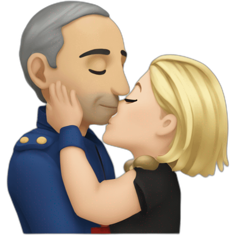 Marine lepen kissing eric zemmour emoji