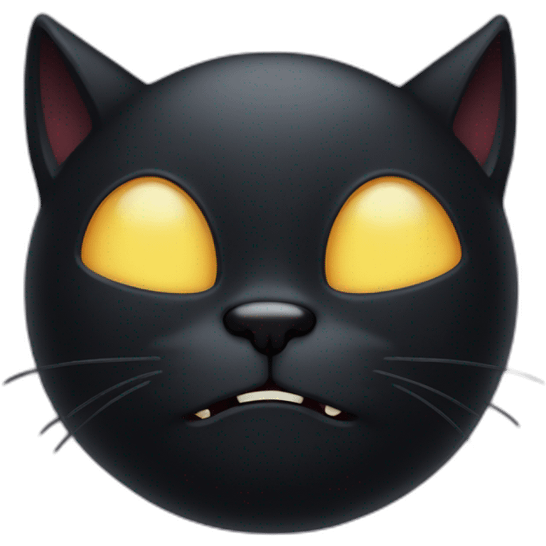 Black cat demon face palm emoji