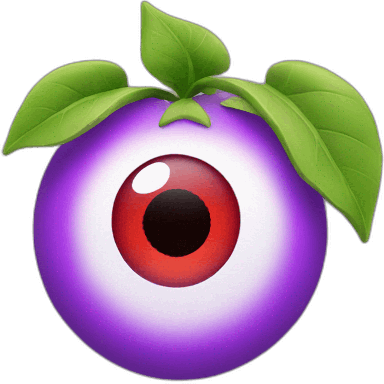 Plants purple with one eye and red leaf emoji