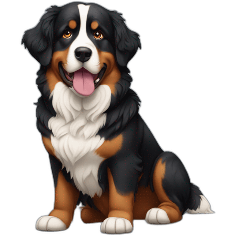 bernese mountain dog drools a lot around his lips emoji