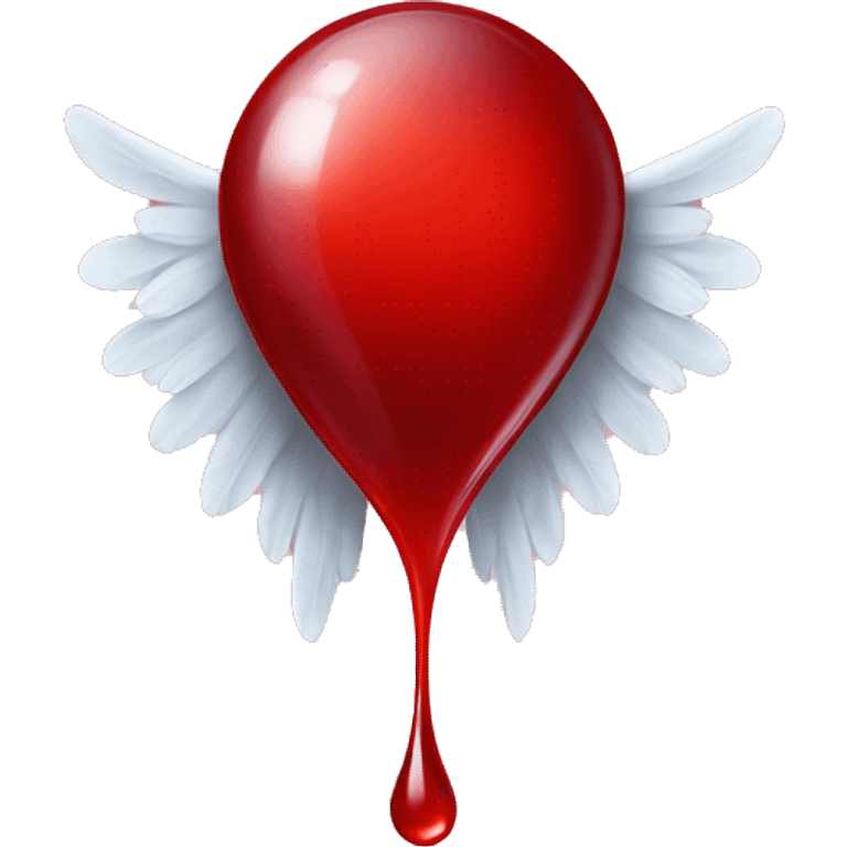 Blood drop with angel wings emoji