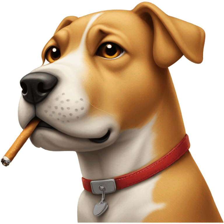 Smoking dog emoji