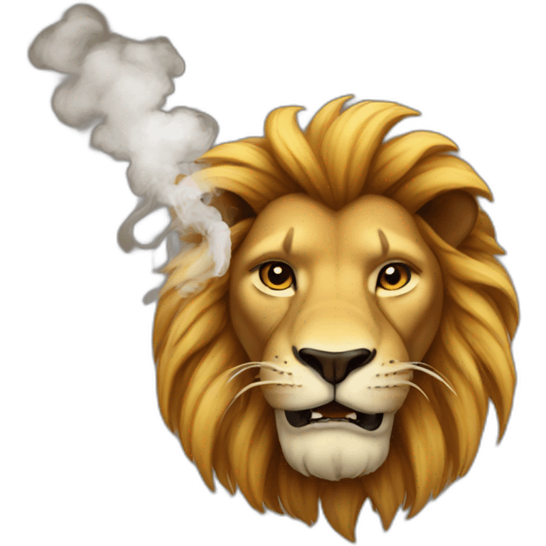 Smoking Lion emoji