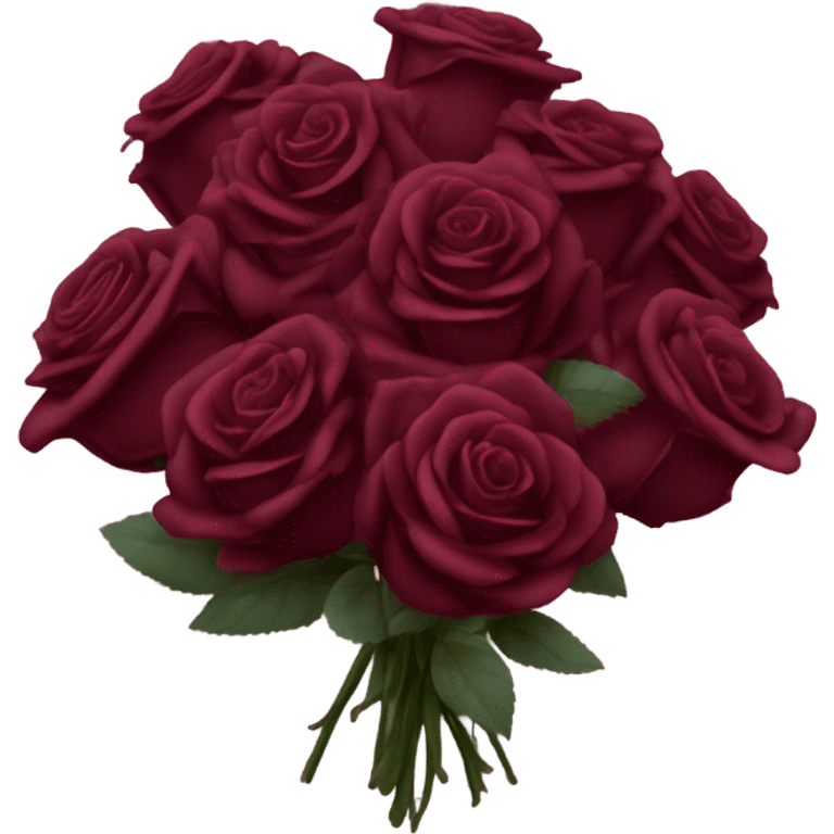 bouquet of burgundy roses  emoji