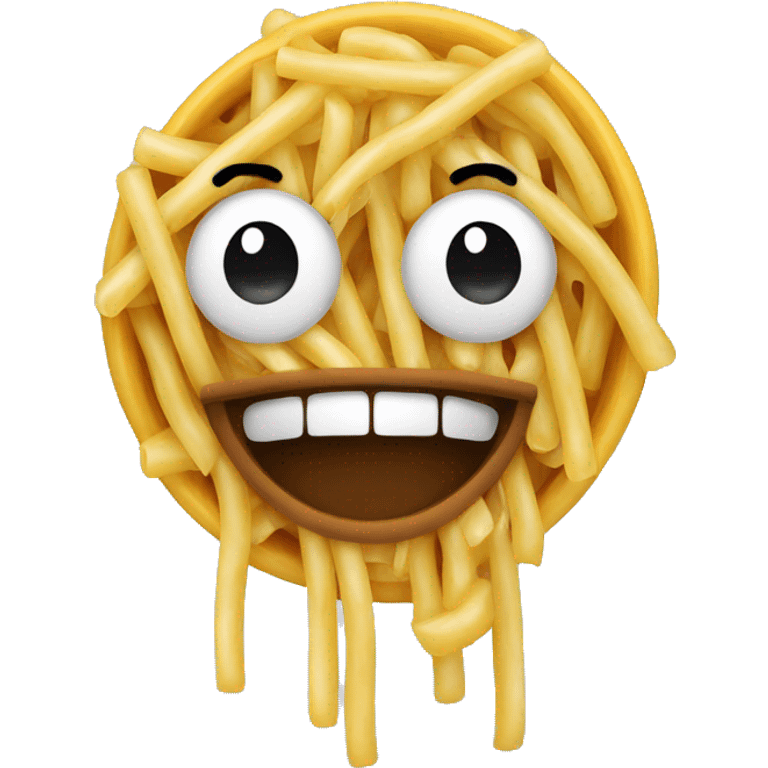 smiley with spaghetti out of mouth emoji