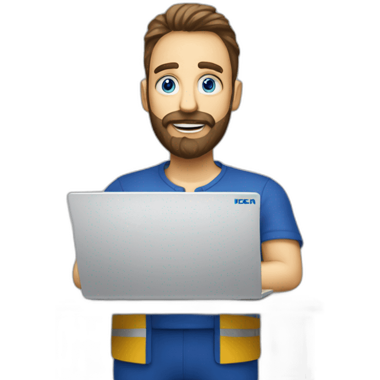 Ikea manager blue eyes beard with laptop IKEA  emoji