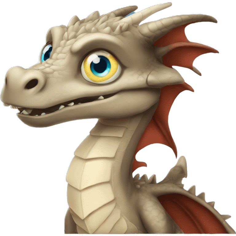 Game of thrones dragon with blue eyes emoji