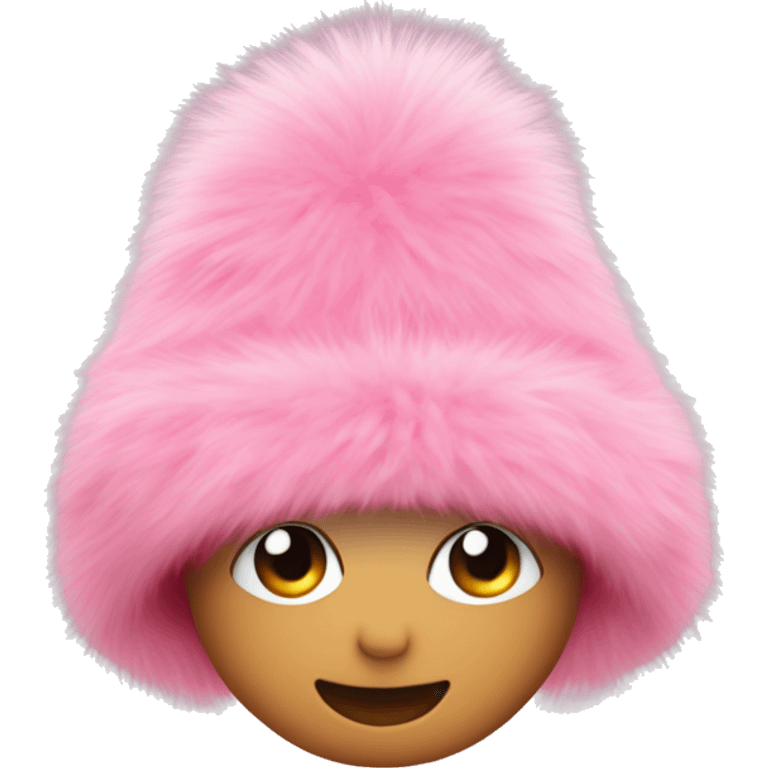 pink fur hat for winter emoji