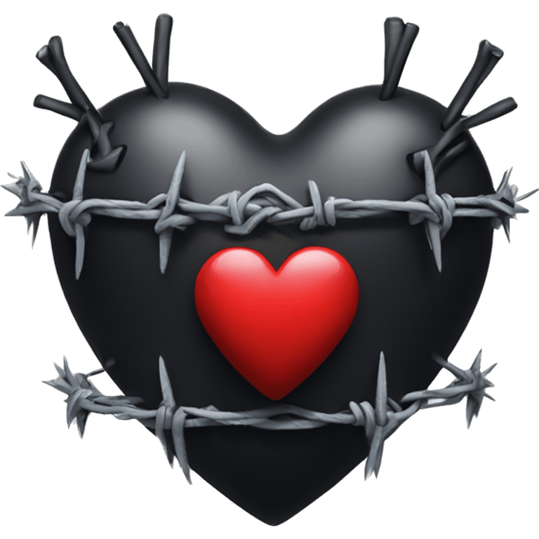 gothic heart with barbed wire emoji