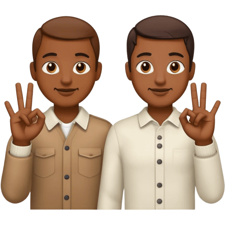 2 gang members doing a 6 in handsigns  emoji