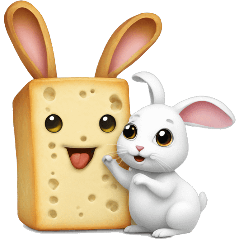 Rabbit with a tofu emoji