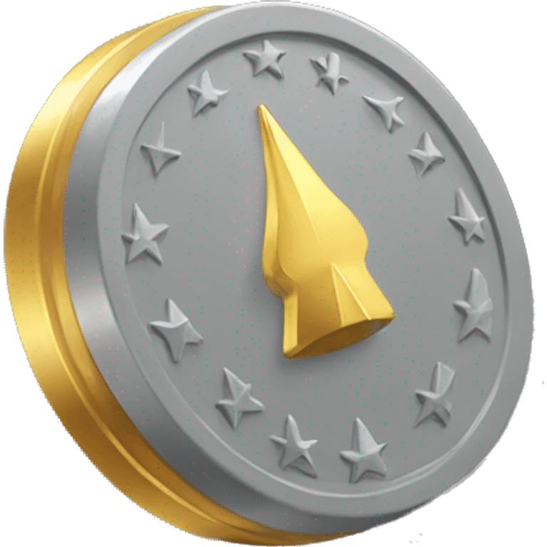 grey coin with a gold spike emoji