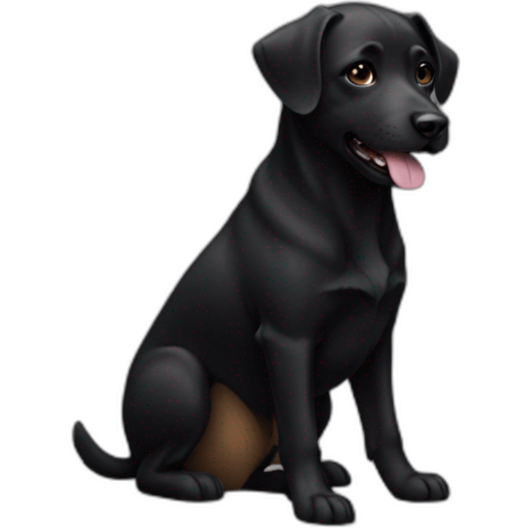 Dog all black  emoji