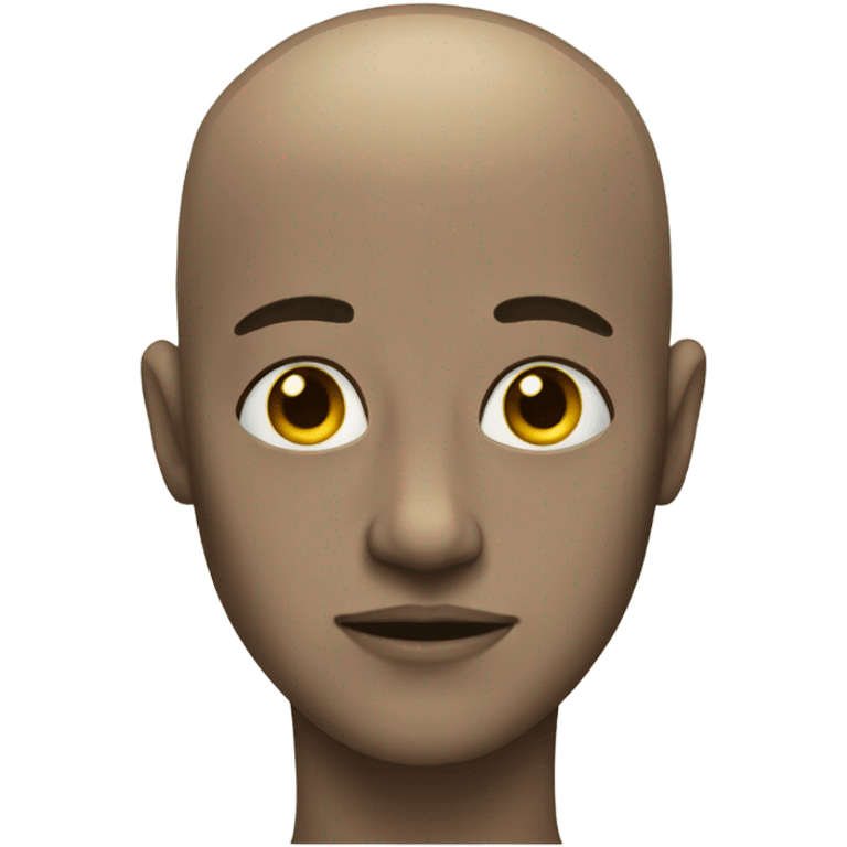 Person with golden eyes and no hair emoji