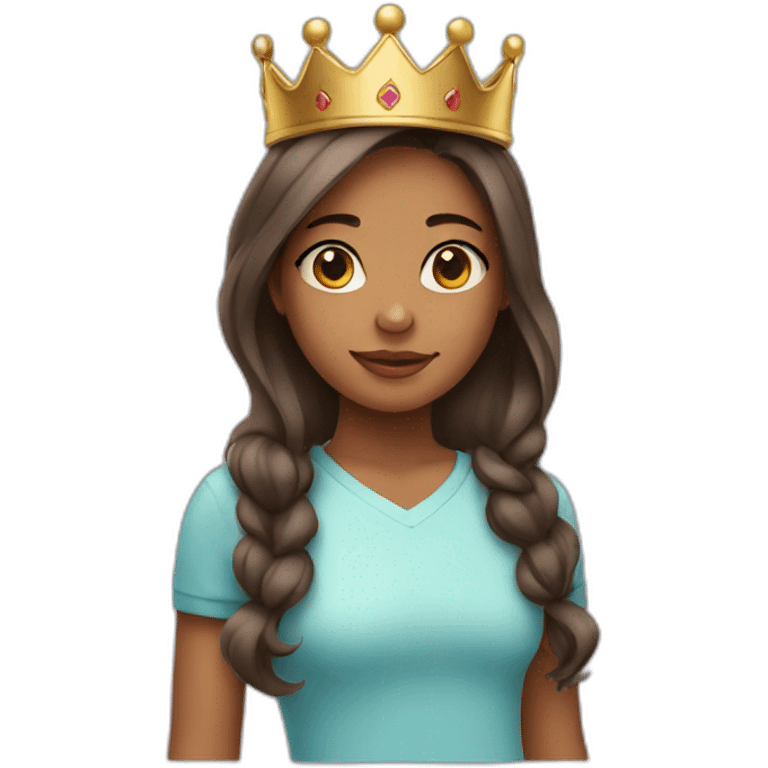 Girl with crown and teddy bear emoji