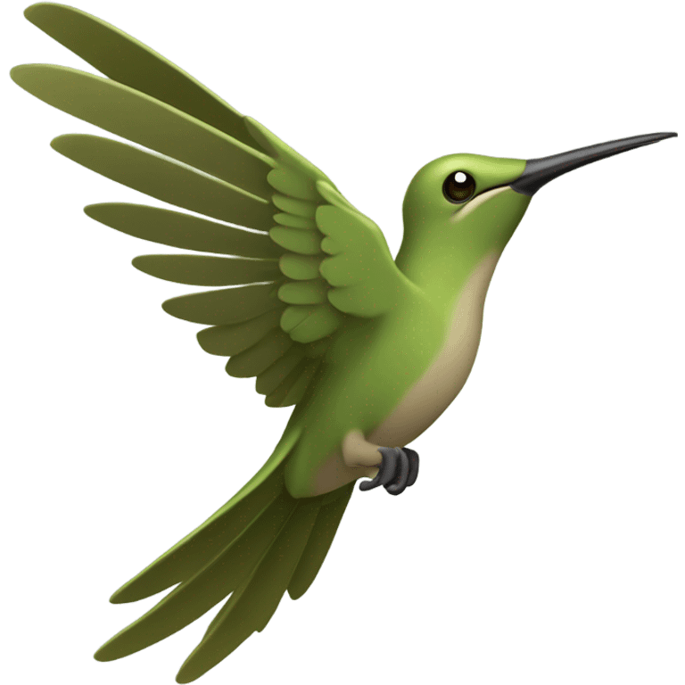 Khaki green kolibri bird flying  emoji