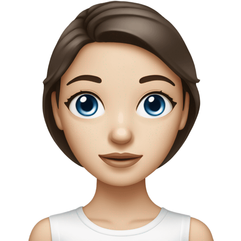 Skin care cream under eyes on white freackles skin of a brunett blue eyes girl  emoji