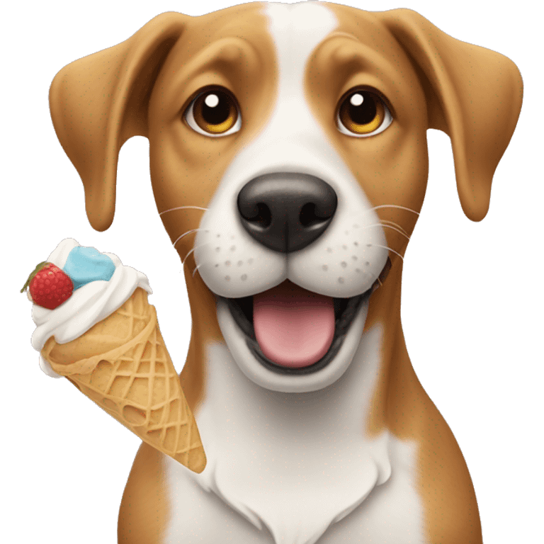 Dog eating icecream  emoji